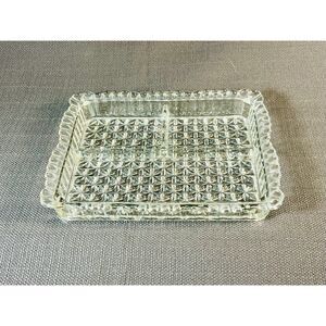 Vintage MCM Mid Century Glass Condiment Dish Indiana Glass